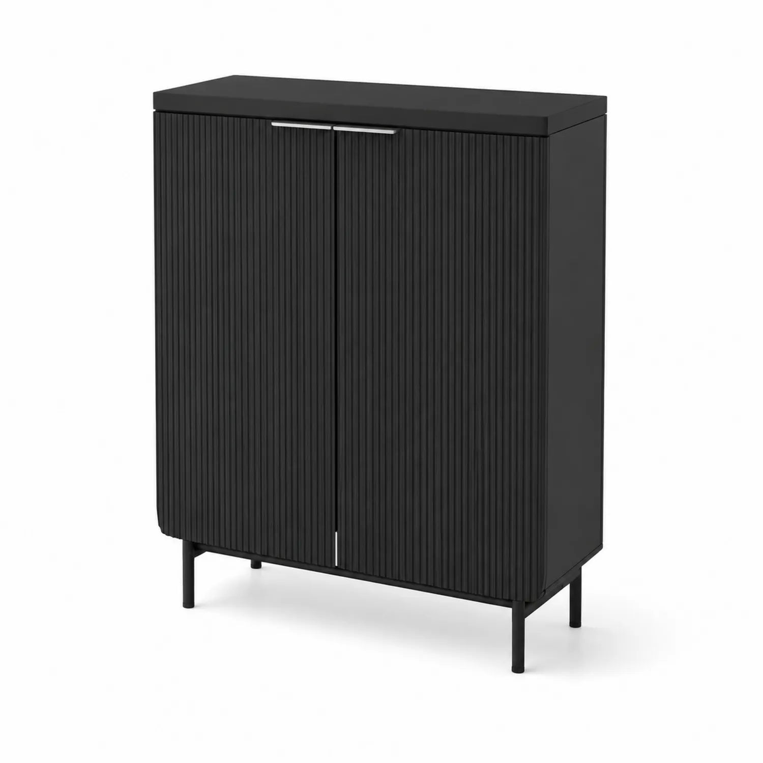 Sideboard aus MDF mit 2 Türen Schwarz 100x40x80 cm