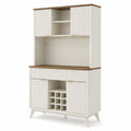 Sideboard Buffetschrank Holz MDF Weiß/Braun 80x40x190 cm