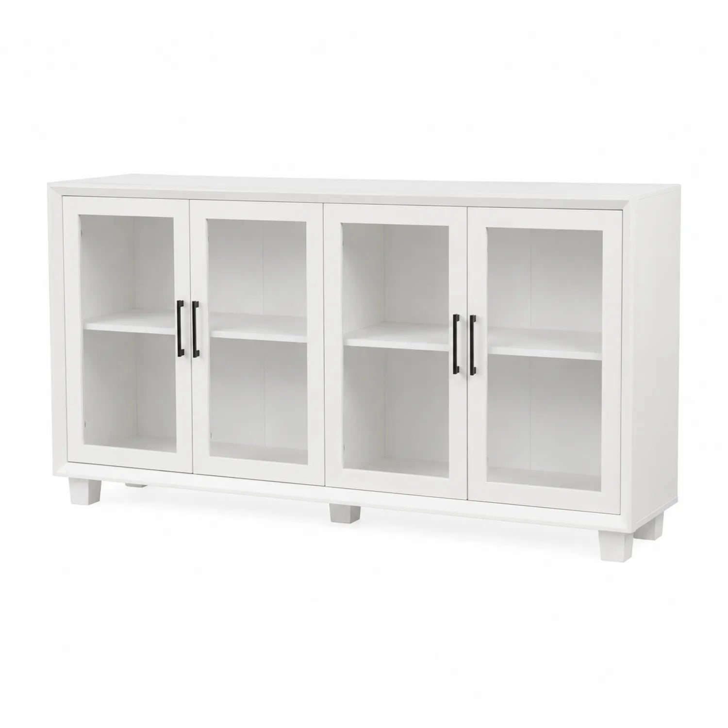 Sideboard Weiß MDF mit Glastüren