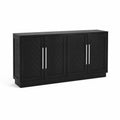 Schwarzes Holz-Sideboard mit 4 Türen