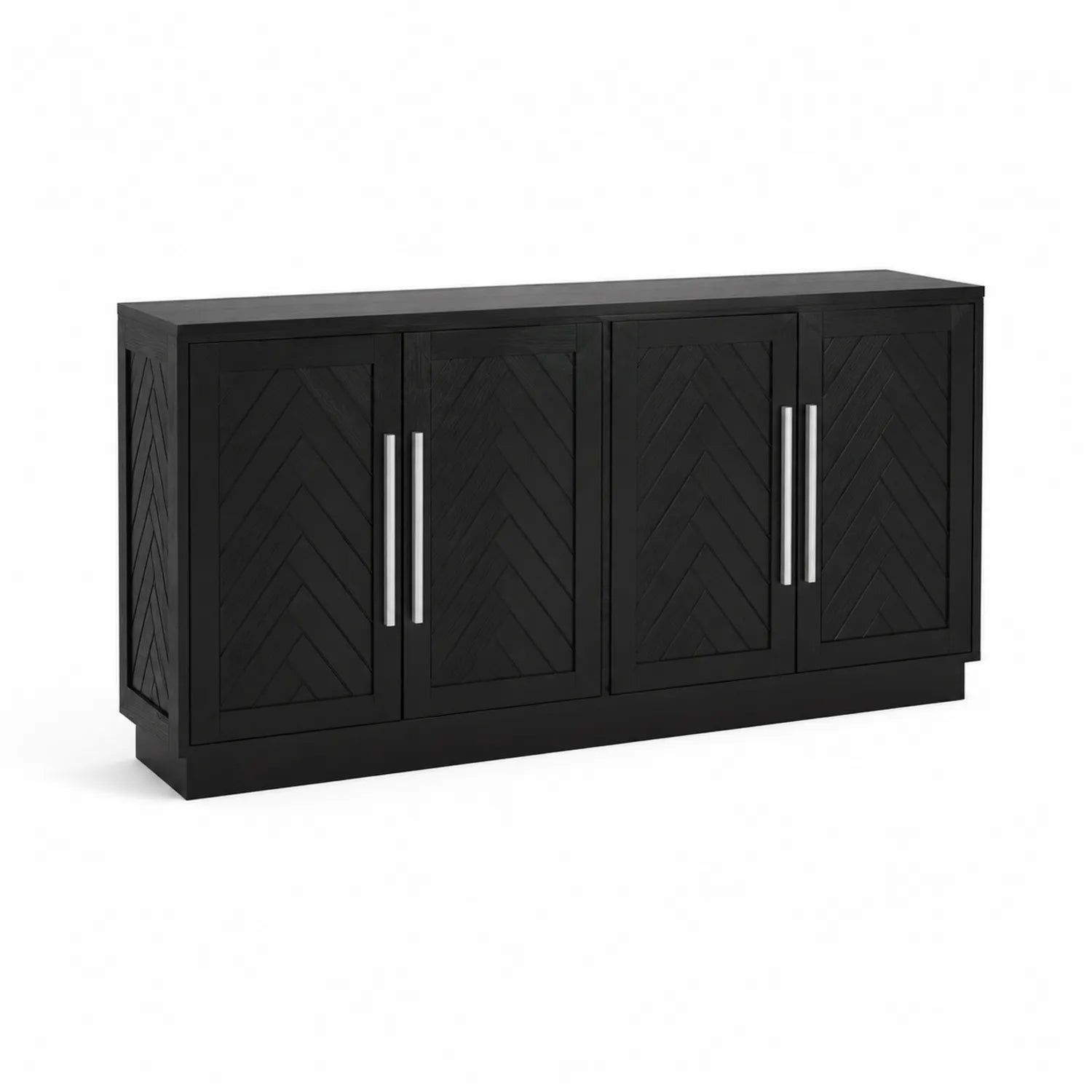 Schwarzes Holz-Sideboard mit 4 Türen